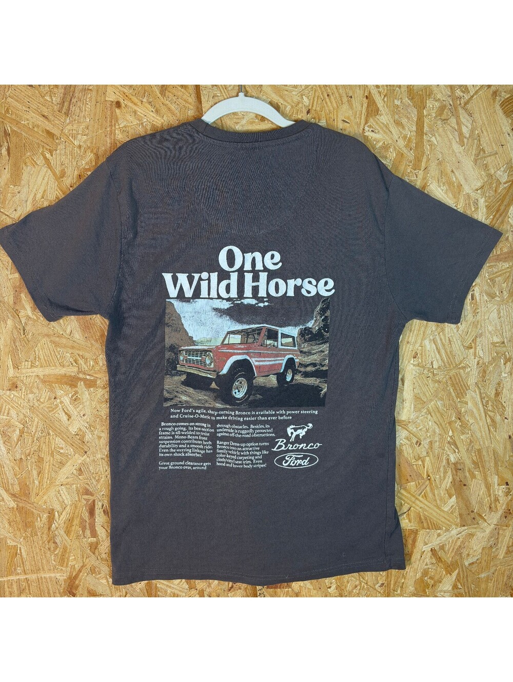 Bronco One Wild Horse brown graphic T-shirt